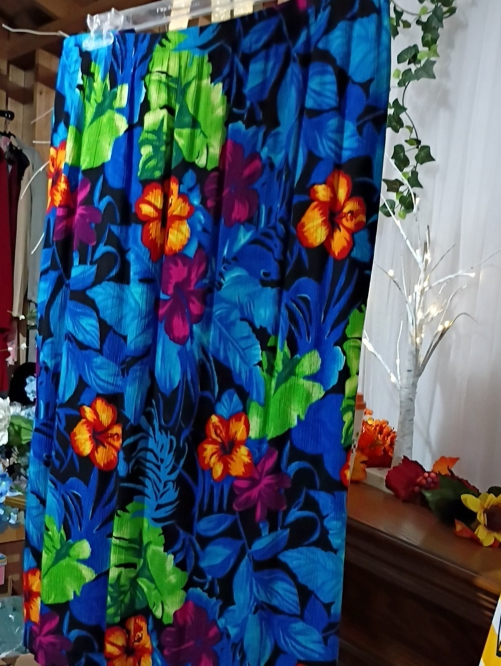 Tropical Blue Floral Maxi Skirt - Vibrant Blue